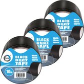 DID - duct tape - reparatietape - zwart - 3 stuks - 10 meter x 48 mm