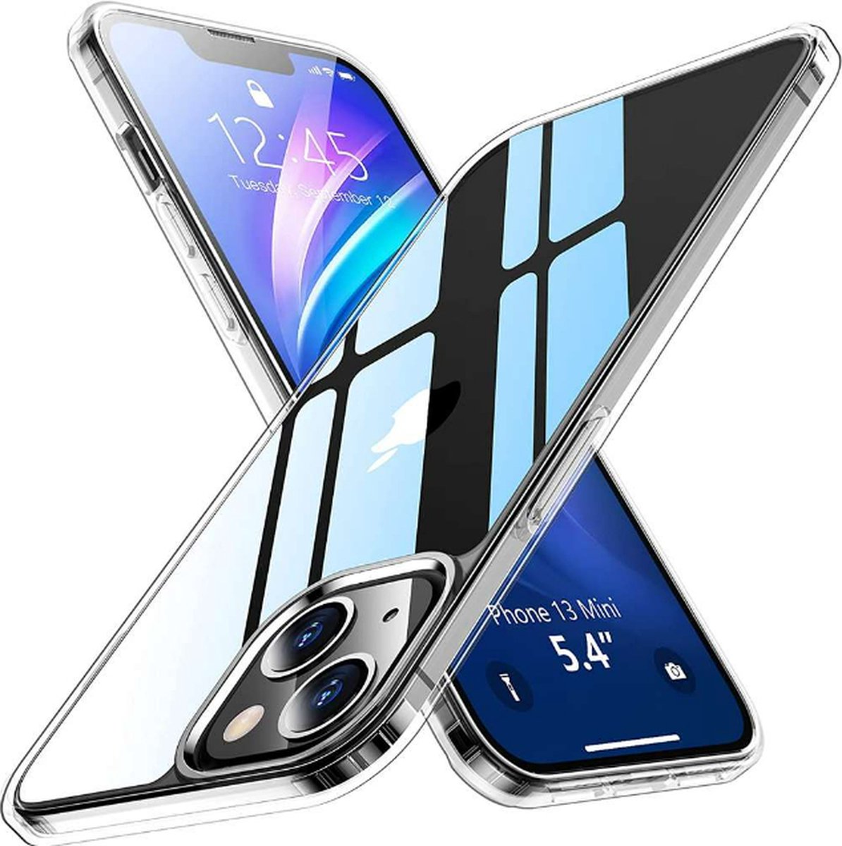iPhone 13 Mini Bescherm hoesje siliconen transparant case Back Cover Hoes