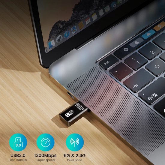 Clé USB Wifi & Bluetooth haute performance 1300Mbps