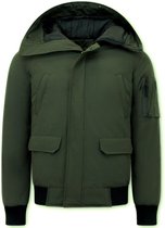 Winterjas Heren Kort met Capuchon - 8821 - Groen