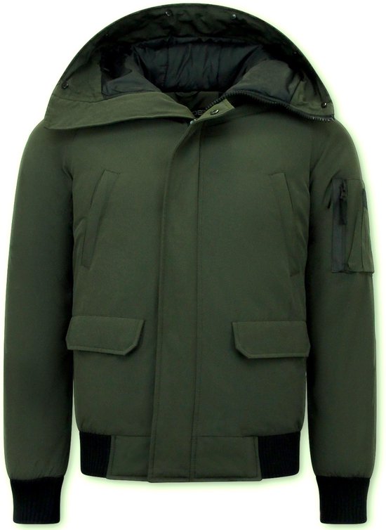 Winterjas Heren - Jassen Heren - Heren Jas Winter - Gewatteerde Jassen - 8821 - Groene Jas