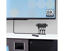 StarTech.com 2-Port 8K HDMI Switch, HDMI 2.1 Switcher 4K 120Hz HDR10+, 8K 60Hz UHD, HDMI Videoschakelaar 2 In 1 Out, Automatisch of Handmatig Schakelen, Inc. Power Adapter en Afstandsbediening