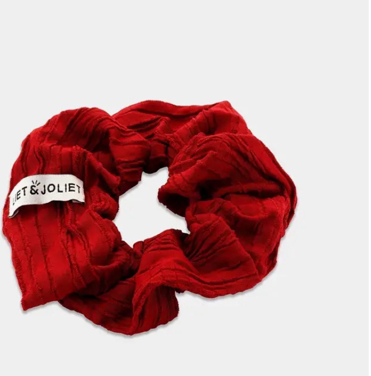 Liet & Joliet scrunchie Jessy red (rood) – geribbelde rode stof