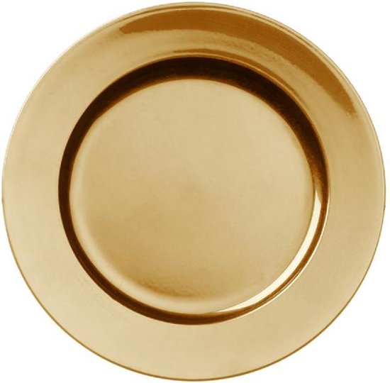 Set de 4 assiettes plates dorées rondes plastique 33 cm - Sets de table  pour assiettes... | bol.com