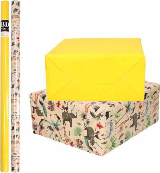 Vitalizart Kraft Inpakpapier rol 43 cm x 5 m met touw linten
