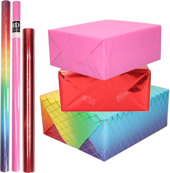 NEBURORA 120 vellen felroze inpakpapier - 35 x 50 cm, bulkverpakking voor geschenkzakken, verpakking, bloemenvulling, knutselen, verjaardag, Kerstmis, bruiloft decoratie