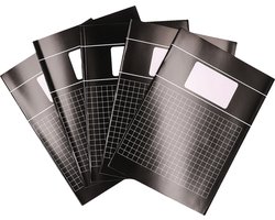 A4 Ruitjes Schriften 5 Stuks – Zwart – 10 x 10 mm Ruitjes