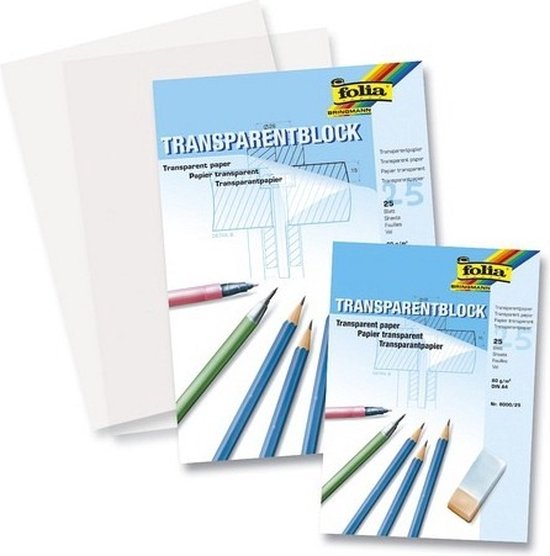 50 feuilles de papier calque A3 / papier à dessin transparent - 80 grammes