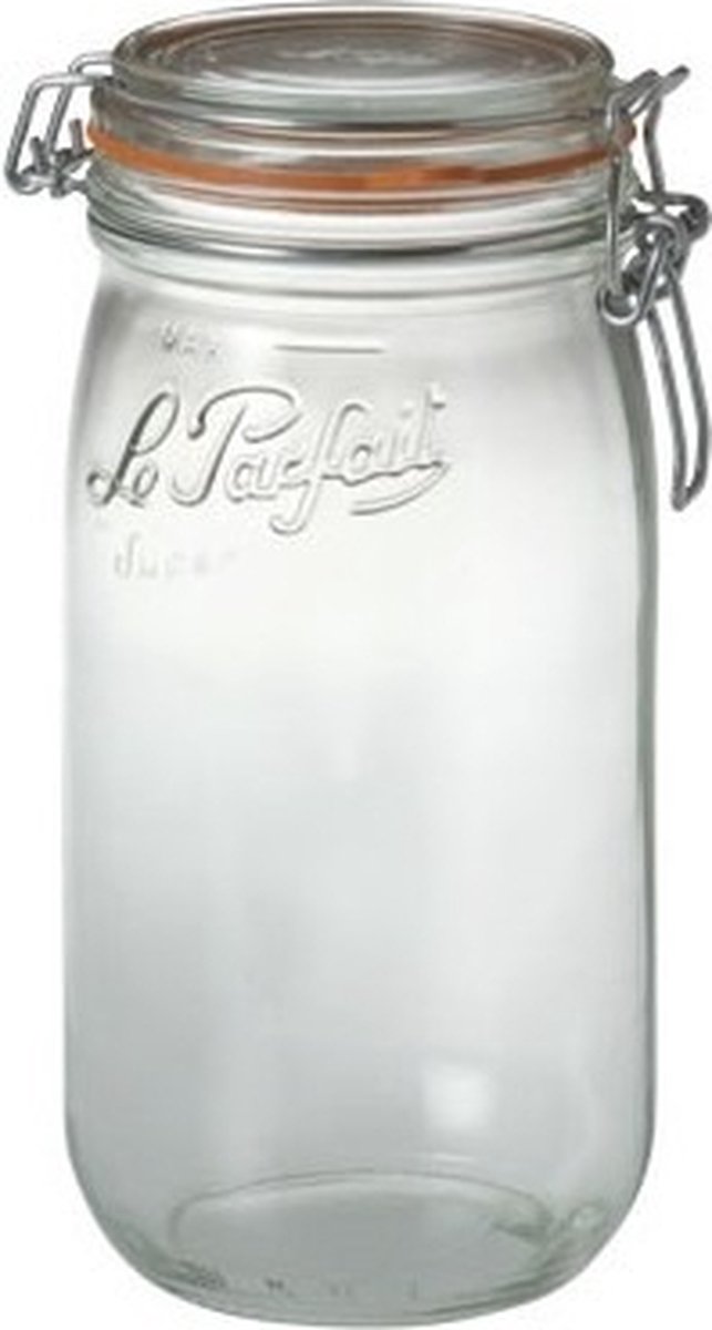 Le Parfait Voorraad/weckpot - 6x - glas - transparant - 22 x 10 cm - 1,5 L
