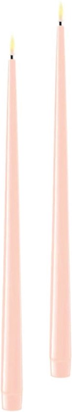 Deluxe Homeart - Led Dinerkaars licht roze 2.2 x 38 cm (2 stuks)
