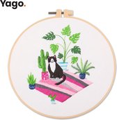 Yago Elmo op het Kleedje - Borduurpakket | Starterskit | Alles inbegrepen | Borduurring | Borduurgaren | Voor volwassen | Creatief | Hobby | Borduren | Ontstressen | Borduurset