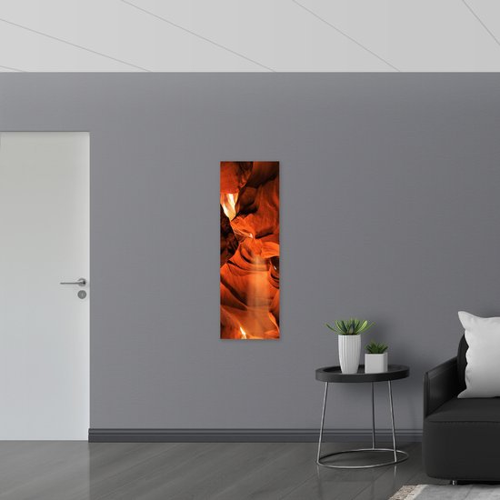 WallClassics - Plaque de Mousse PVC - Rayons de Soleil à Antelope Canyon - 40x120 cm Photo sur Plaque de Mousse PVC