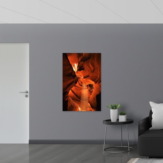 WallClassics - Plaque de Mousse PVC - Rayons de Soleil à Antelope Canyon - 80x120 cm Photo sur Plaque de Mousse PVC