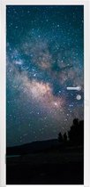 Deursticker Sterren - Planeten - Melkweg - Jongens - Meisjes - Kinderen - 95x235 cm - Deurposter