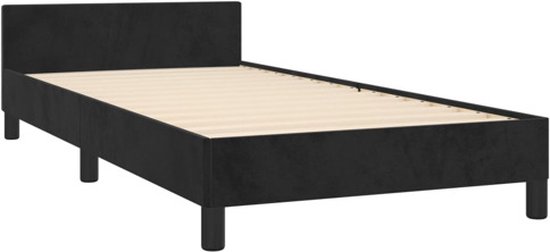 Cadre de lit vidaXL avec tête de lit - Encadrements de lit avec tête de lit - Lit - Meubles de couchage - Cadre de lit avec tête de lit sans matelas 80 x 200 cm Velours Noir