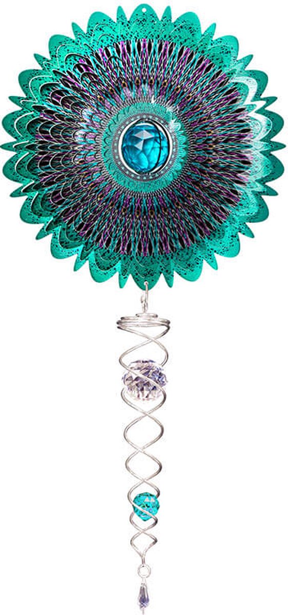 Windspinner, Spin Art, Crystal Mandala Space Artist Crystal Tail, ACTMSP0800, totale lengte 60cm
