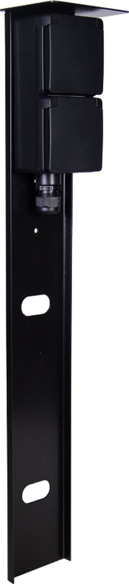 Buitenstopcontact Glampère New Hydro – Budget – Tuinpaaltje met dubbel stopcontact randaarde en enkele wartel 57cm