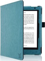 Kobo Aura H2O Edition 2 Hoes - Book Case Premium Sleep Cover Leer Hoesje met Auto/Wake Functie - Blauw