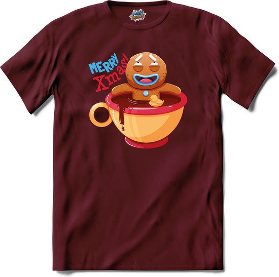 Hot choco koekie - T-Shirt - Heren - Burgundy - Maat XL