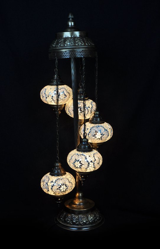 Tiffany tafellamp Vlinder Bloemen - Crème-roze - 16,5 cm - Glas in lood - Warm licht - Decoratieve figuurlamp - Natuurmotief
