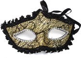 Venetiaanse masker - Goud en Zwart - Met Kant - Verkleedkleding