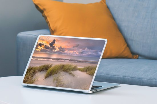 Laptop sticker - 11.6 inch - Zonsondergang - Duin - Strand - Planten - Zee - 30x21cm - Laptopstickers - Laptop skin - Cover
