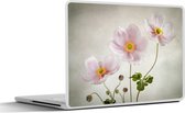 Laptop sticker - 15.6 inch - Bloemen - Stilleven - Olieverf - Klaproos - Roze - 36x27,5cm - Laptopstickers - Laptop skin - Cover