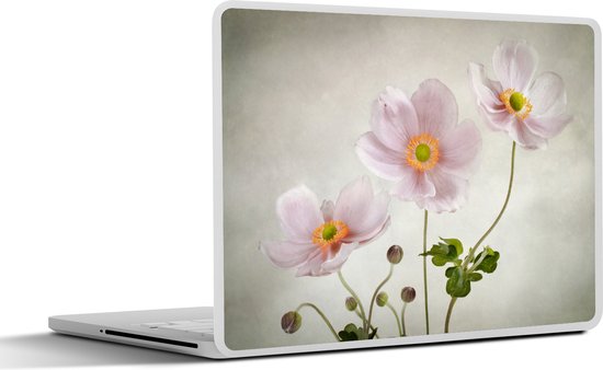 Autocollant pour ordinateur portable - 13,3 pouces - Fleurs - Nature morte - Peinture à l'huile - Coquelicot - Rose - 31x22,5 cm - Autocollants pour ordinateur portable - Peau d'ordinateur portable - Housse