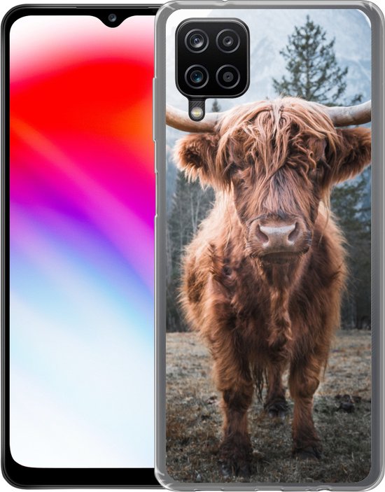 Coque Samsung Galaxy A12 - Highlander écossais - Vache - Animaux - Berg - Nature - Coque de téléphone en Siliconen