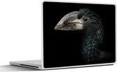 Laptop sticker - 15.6 inch - Vogel - Portret - Neushoornvogel - Zwart - Dieren - 36x27,5cm - Laptopstickers - Laptop skin - Cover
