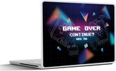 Laptop sticker - 15.6 inch - Gaming - Arcade - Game Over - Zwart - Blauw - Gamen - 36x27,5cm - Laptopstickers - Laptop skin - Cover