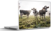 Laptop sticker - 15.6 inch - Koeien - Licht - Gras - Dieren - 36x27,5cm - Laptopstickers - Laptop skin - Cover