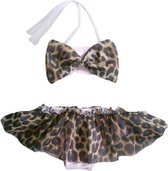 Maat 146 Bikini roze grote panterprint strik Baby en kind lichtroze zwemkleding Leopard Tijgerprint