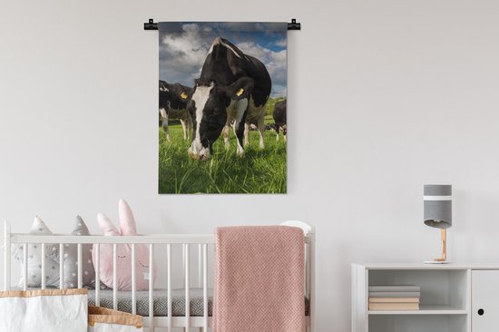 Tapisserie - Tissu mural - Vaches - Animaux - Herbe - Pâturage - Ferme - 60x80 cm - Tapisserie