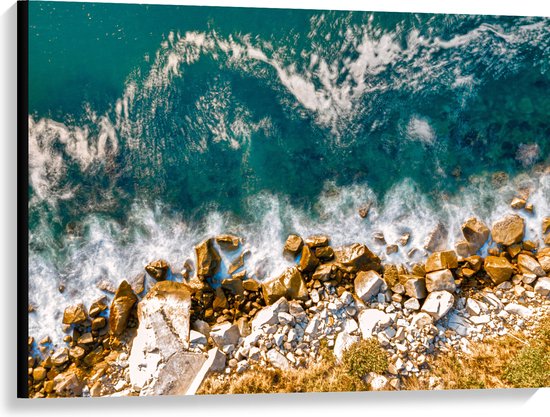 WallClassics - Canvas  - Stenen in de Zee - 100x75 cm Foto op Canvas Schilderij (Wanddecoratie op Canvas)