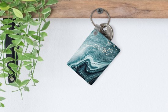 Sleutelhanger - Edelstenen - Blauw - Natuur - Marmer print - Abstract - Uitdeelcadeautjes - Plastic