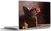 Laptop sticker - 11.6 inch - Rustiek - Druiven - Schaal - Stilleven - Fruit - 30x21cm - Laptopstickers - Laptop skin - Cover