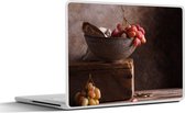 Laptop sticker - 11.6 inch - Rustiek - Druiven - Schaal - Stilleven - Fruit - 30x21cm - Laptopstickers - Laptop skin - Cover