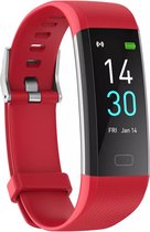 Teymour Activity Tracker HR S5 avec podomètre et moniteur de fréquence cardiaque - Montre de sport - Smartwatch pour femme, homme et Enfants - Fitness Tracker - Tensiomètre - Rouge