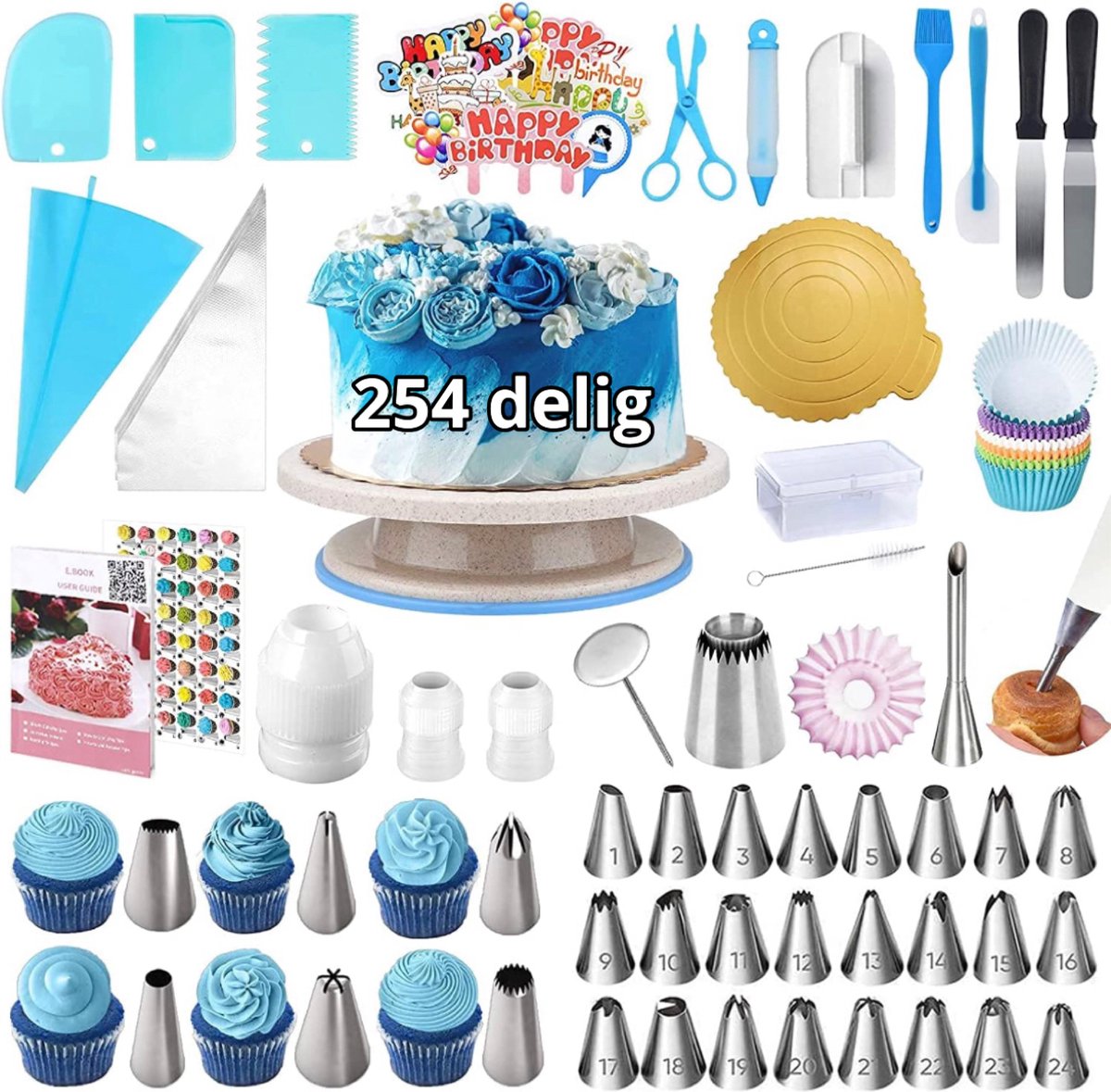 Bakset - Taart Decoratie set - Taart bakken - Verjaardagstaart - Taartdecoratie - Cake Decoration Set – Baking Set