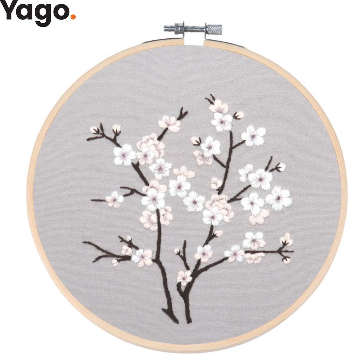 Yago Witte Bloesem Takken - Borduurpakket | Starterskit | Alles inbegrepen | Patroon | Borduurring | Borduurgaren | Voor volwassen | Creatief | Hobby | Borduren | Ontstressen | Borduurset