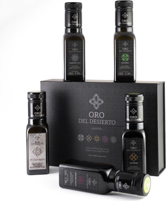 Oro del Desierto - Extra vierge organische olijfolie - Geschenkdoos - 5 x 100 ml - geschenkset - EVOO