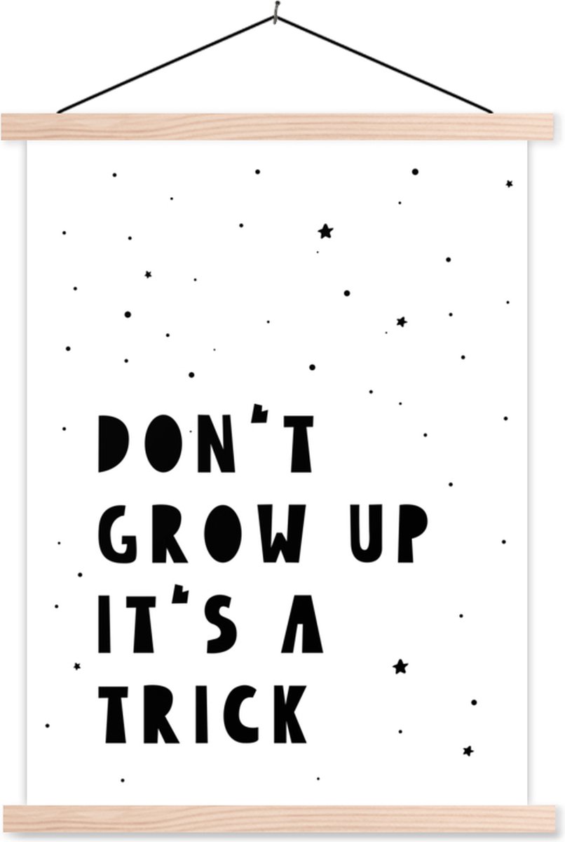 Schoolplaat kinderkamer - Muurdecoratie kinderkamer - Quotes - Don't grow up it's a trick - Baby - Sterren - Kinderen - Decoratie voor kinderkamer - 40x53 cm