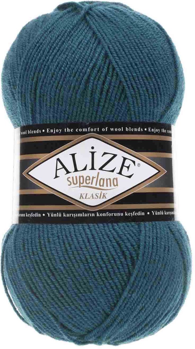 Alize Superlana Klasik Petrol 212 Pakket 5 Bollen 500 Gram