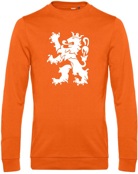 Sweater Holland Leeuw Groot Wit | Oranje Shirt | Koningsdag Kleding | Oranje | maat XXL