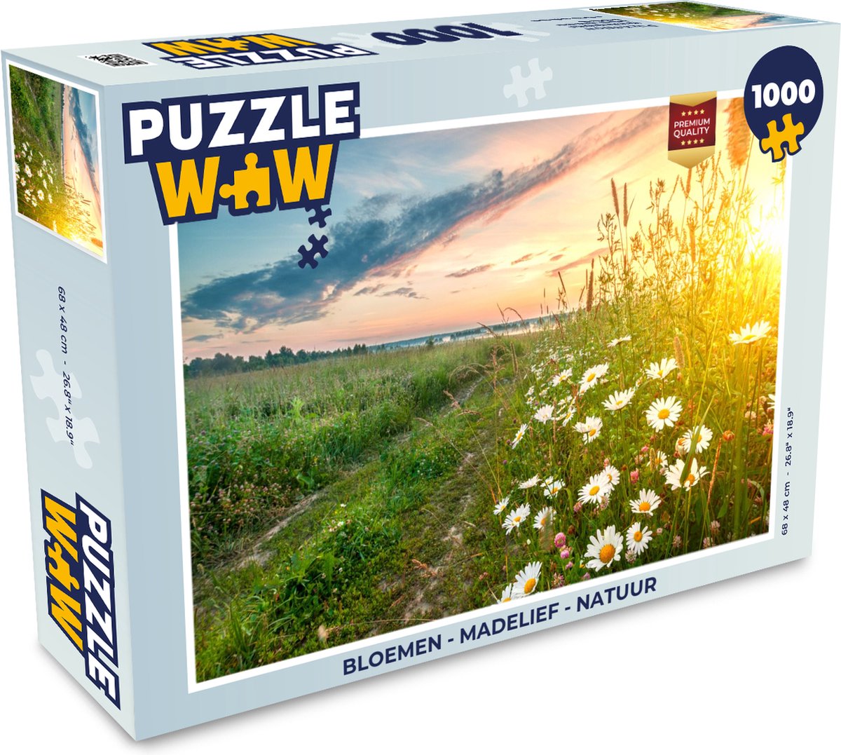 Puzzel Bloemen - Madelief - Natuur - Zon - Horizon - Legpuzzel - Puzzel 1000 stukjes volwassenen