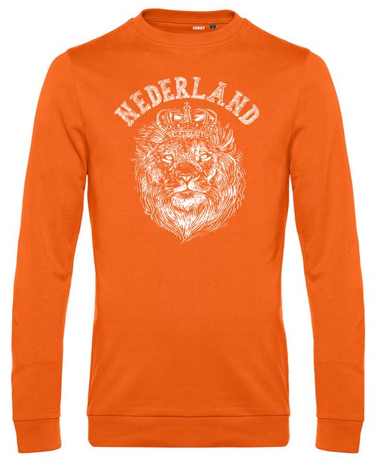 Sweater Leeuw Print | Oranje Shirt | Koningsdag Kleding | Oranje | maat L