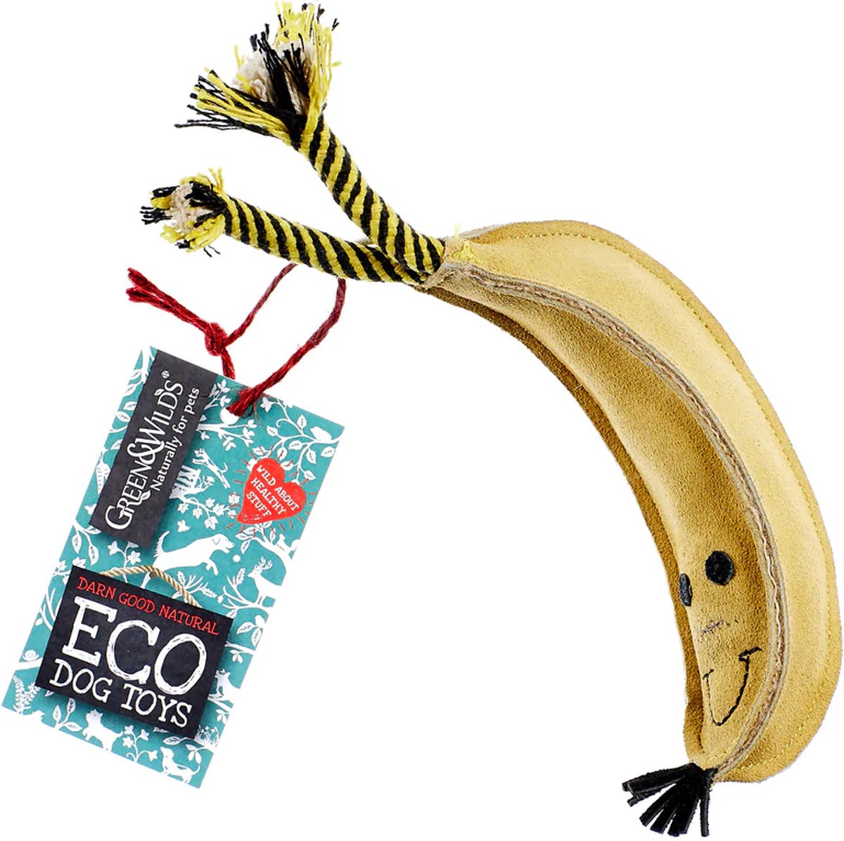 Green & Wilds Banaan Barry Hondenspeelgoed 100% recyclebaar en duurzaam