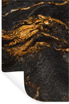 Muurstickers - Sticker Folie - Marmer - Kalk - Zwart - Goud - Marmerlook - Luxe - 80x120 cm - Plakfolie - Muurstickers Kinderkamer - Zelfklevend Behang - Zelfklevend behangpapier - Stickerfolie