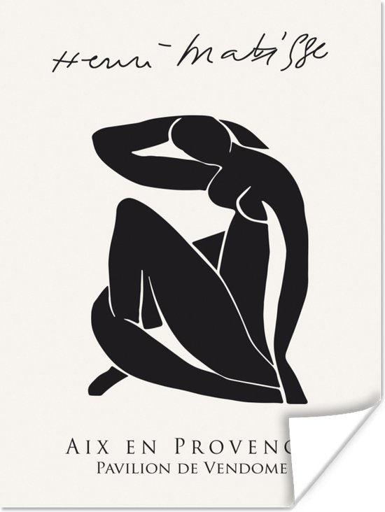 Poster Vrouw - Abstract - Zwart - Henri Matisse - 30x40 cm